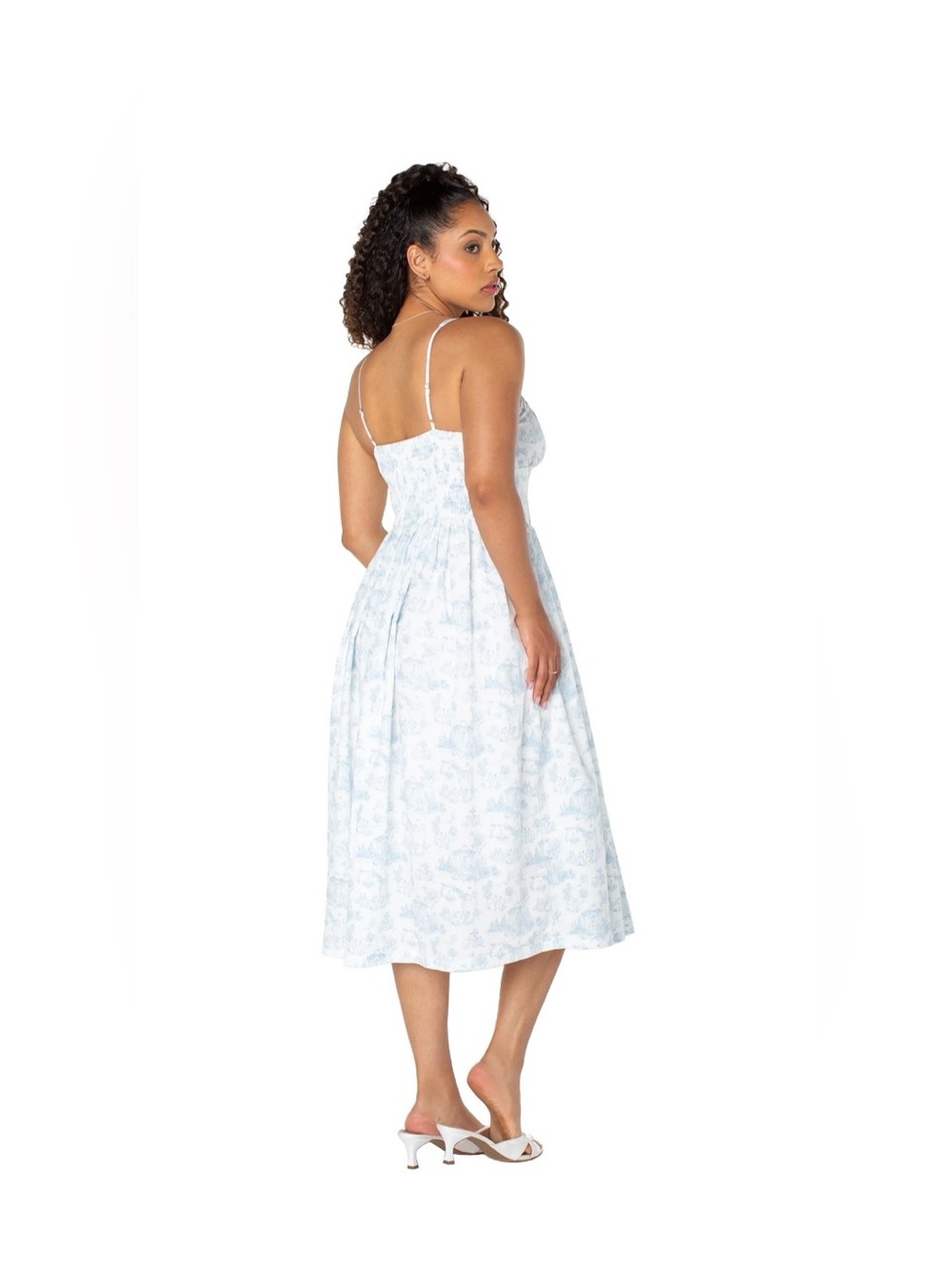 NWT Bridgerton Celebrity Pink Basque Waist Midi Toile - Picture 2 of 9